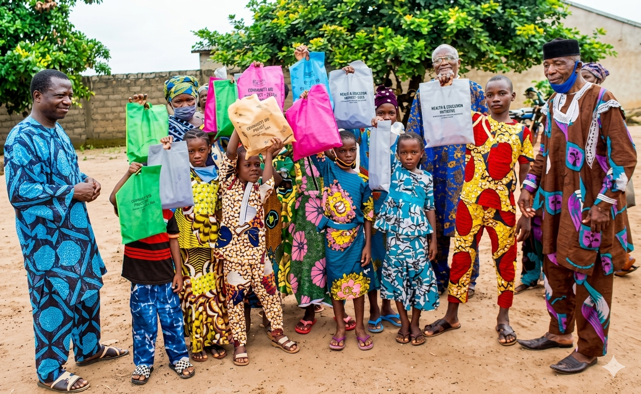 Distribution des fournitures scolaires aux orphelins à l’Eglise Evangélique les Assemblées de Dieu (Bah Mora)